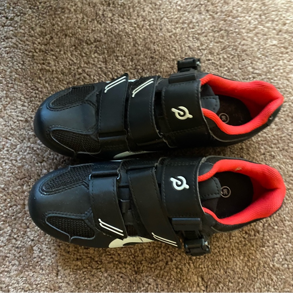 Peloton Black and Red Cycling Shoes